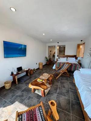 Cama o camas de una habitación en Habitaciones en Casa Icaco, Naturaleza junto al mar