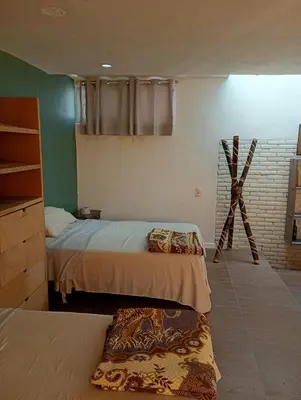 Cama o camas de una habitación en Bonito Departamento Centrico en Puebla Capital