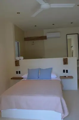 Cama o camas de una habitación en Hotel Men Zipolite