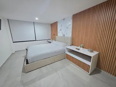 Cama o camas de una habitación en Departamento frente a bahía con hermosa vista