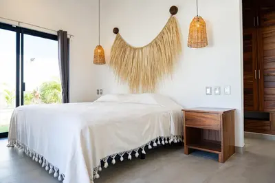 Cama o camas de una habitación en Casa Yuu - Pool and Private Garden near the sea