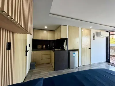 Una cocina o zona de cocina en Loft con hermosa vista a la bahía de Acapulco