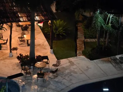 Jardín al aire libre en Loft con hermosa vista a la bahía de Acapulco