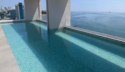 Plano de DEPTO PALMAS VIP Depa frente al mar con alberca y estacionamiento Roof vip