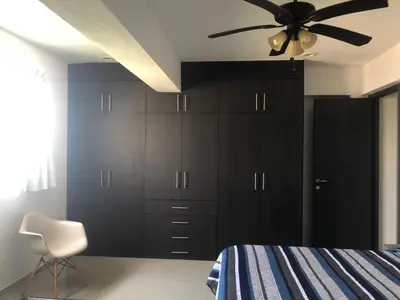 Cama o camas de una habitación en Amplio Depto con excelente vista del malecon - 3 rec