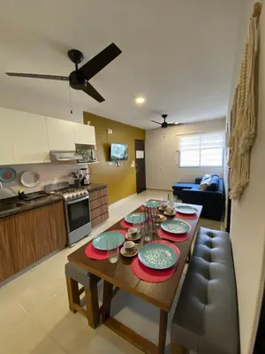 Una cocina o zona de cocina en Departamento Coral
