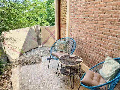 Un patio o zona al aire libre en Casa Kino Estudio Sombra close to Rinconcito beach incl Starlink and airconditioning