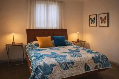 Cama o camas de una habitación en Casa Mexicaníssima 4BR, 4 to 12 guests Coyoacán, familias, grupos