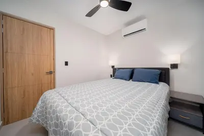 Cama o camas de una habitación en Terrazas, Departamento céntrico