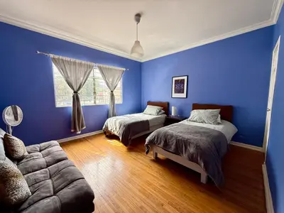 Cama o camas de una habitación en Casa de 5 habitaciones en el Centro de Puebla con Estacionamiento Doble