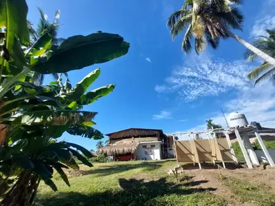Jardín al aire libre en Hostal Roca Blanca