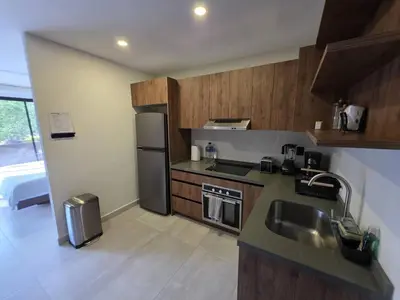 Una cocina o zona de cocina en Estudio a pasos de playa Santa Cruz