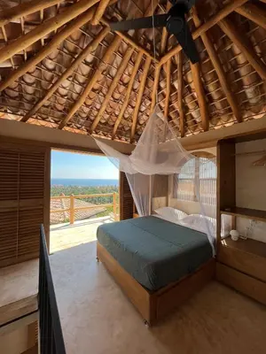 Cama o camas de una habitación en Tres Leches Zipolite