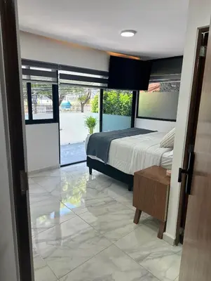 Cama o camas de una habitación en Loft privado con terraza a pasos INP y Perisur