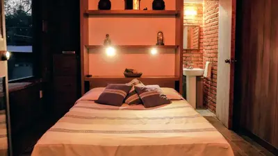 Cama o camas de una habitación en Hotel Coyoacan