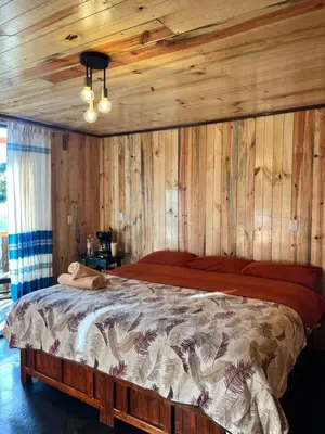 Cama o camas de una habitación en Cabaña OLIN