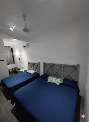 Cama o camas de una habitación en Casa Delfines Puerto Escondido
