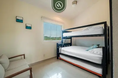 Cama o camas de una habitación en 2BR Condo in Acapulco with Private Patio - Pool