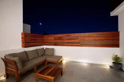 Zona de estar de Comfortable villa in Diamante with private Jacuzzi