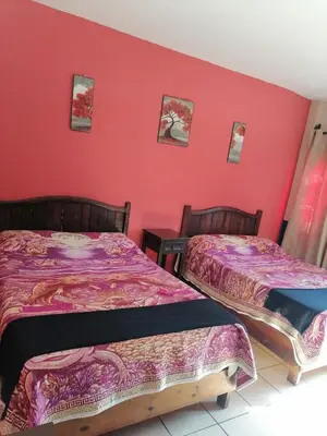 Cama o camas de una habitación en Hotel los remedios puebla cholula