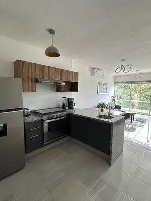Una cocina o zona de cocina en Apartamento con acceso directo al río