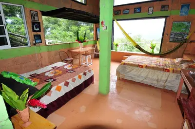 Cama o camas de una habitación en Cabañas Ecobiosfera