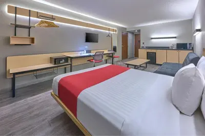 Cama o camas de una habitación en City Express Plus by Marriott Ciudad de México Periférico Sur Tlalpan