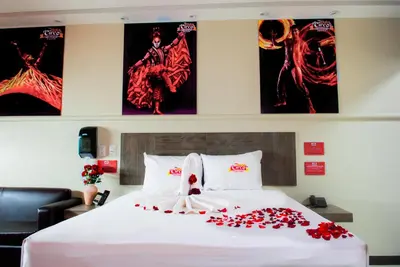 Cama o camas de una habitación en Motel el Circo