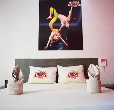 Cama o camas de una habitación en Motel el Circo