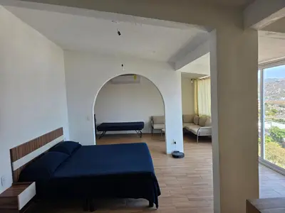 Cama o camas de una habitación en Casa Horizonte Azul Acapulco