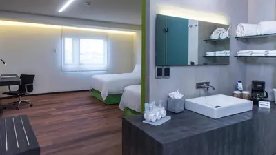 Cama o camas de una habitación en Holiday Inn Express Mexico Aeropuerto by IHG
