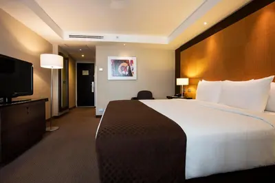 Cama o camas de una habitación en Krystal Urban Aeropuerto Ciudad de Mexico