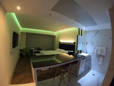 Una cocina o zona de cocina en WeEnjoy Hotels Aeropuerto CDMX