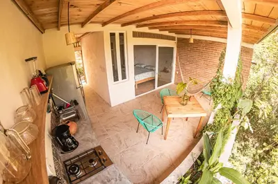 Jardín al aire libre en Casa Aquila Mazunte