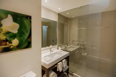 Un baño de Hilton Garden Inn Puebla Angelopolis