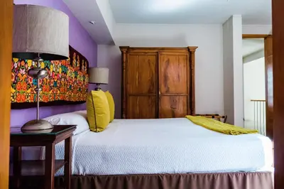 Cama o camas de una habitación en Casa de las Bugambilias B&B