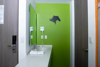 Un baño de Hotel Xcoco Inn