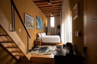 Cama o camas de una habitación en Hotel Los Amantes