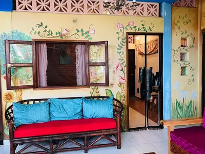 Zona de estar de Ananda Guest House Yoga & Meditación