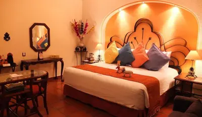 Cama o camas de una habitación en Hotel Boutique Parador San Miguel Oaxaca