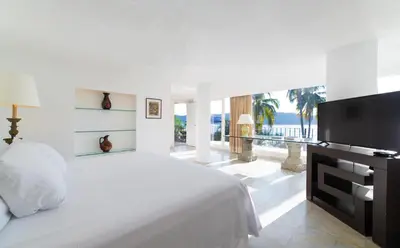 Cama o camas de una habitación en Exclusiva Villa frente al Mar en Playa Pichilingue, Acapulco