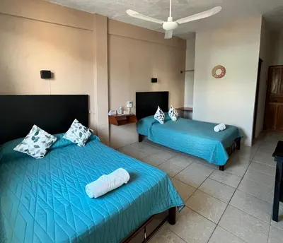 Cama o camas de una habitación en Hotel Las Brisas