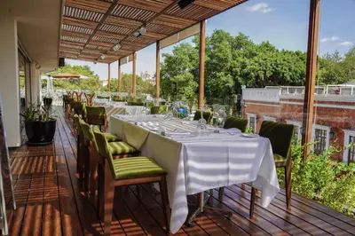 Un balcón o terraza de Cartesiano Boutique & Wellness Hotel