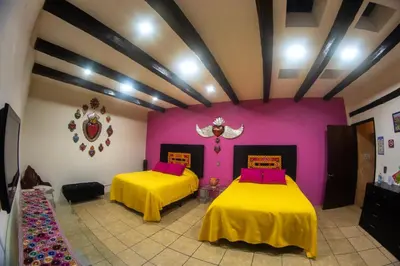 Cama o camas de una habitación en Posada de la Virgen