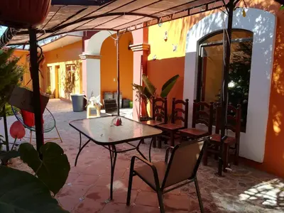 Un patio o zona al aire libre en Teocalli
