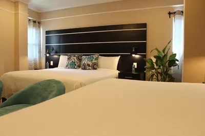 Cama o camas de una habitación en Hotel Cacaxtla