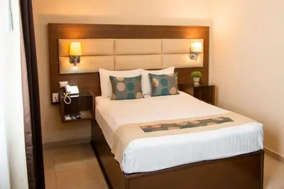 Cama o camas de una habitación en Hotel San Miguel, en el Centro - Desayuno Incluido