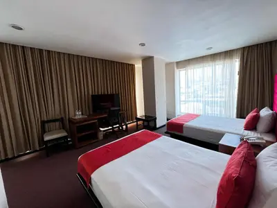 Cama o camas de una habitación en Hotel Vista Inn Premium