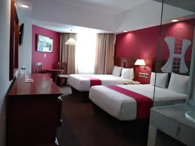Cama o camas de una habitación en Hotel Lois Veracruz