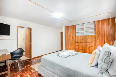 Cama o camas de una habitación en Finca Coyoacán